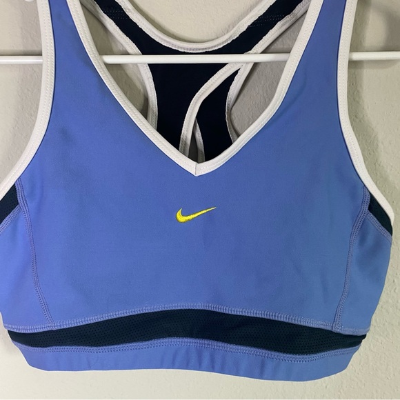 Nike Womens Blue Vintage Racerback Sports Bra Medium - Picture 2 of 4